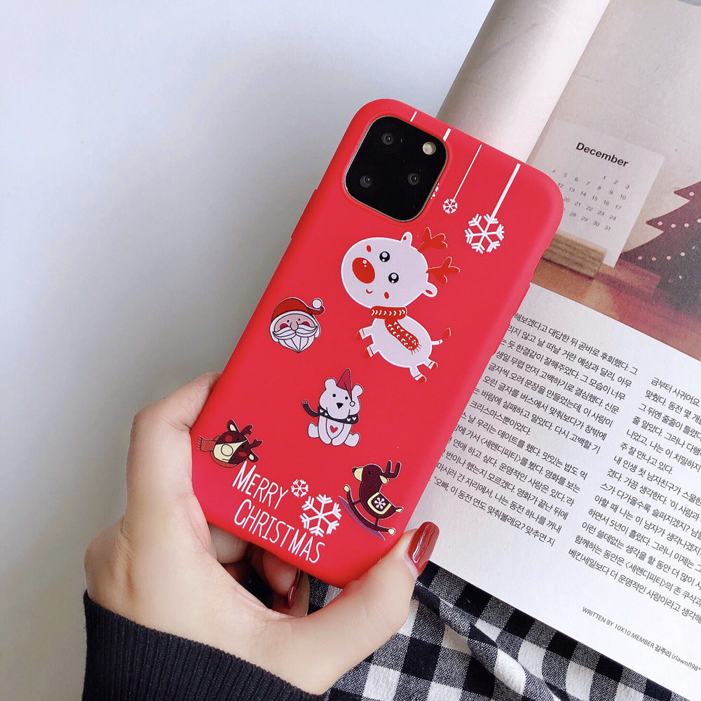 Christmas red cartoon frosted painted phone case Christmas red cartoon frosted painted phone case